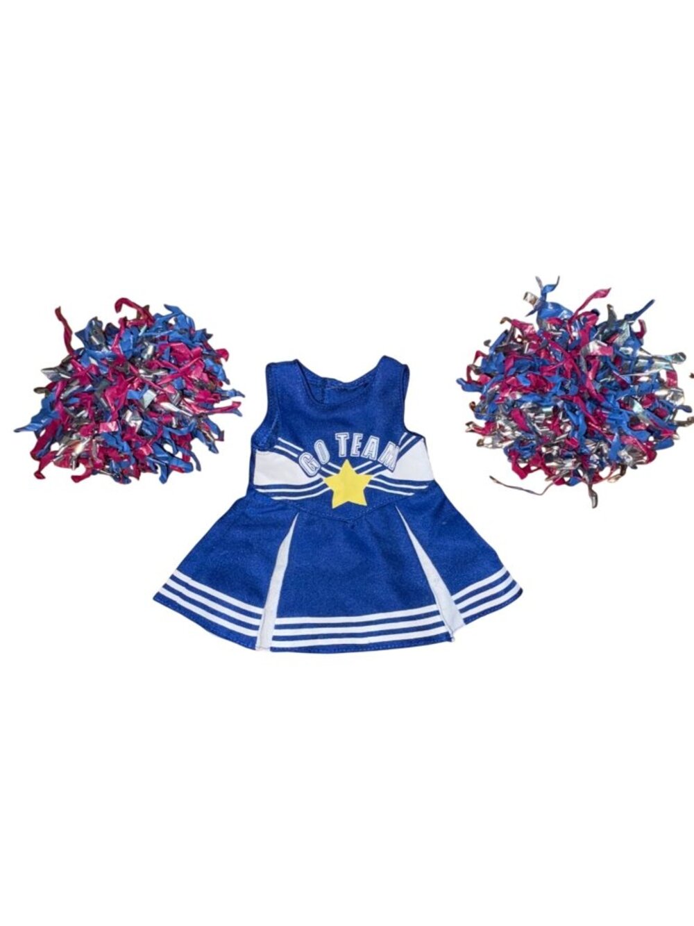 Mixed Brand 18 In Doll Cheerleading Uniform. Pom Pom's, And Megaphone-GUC